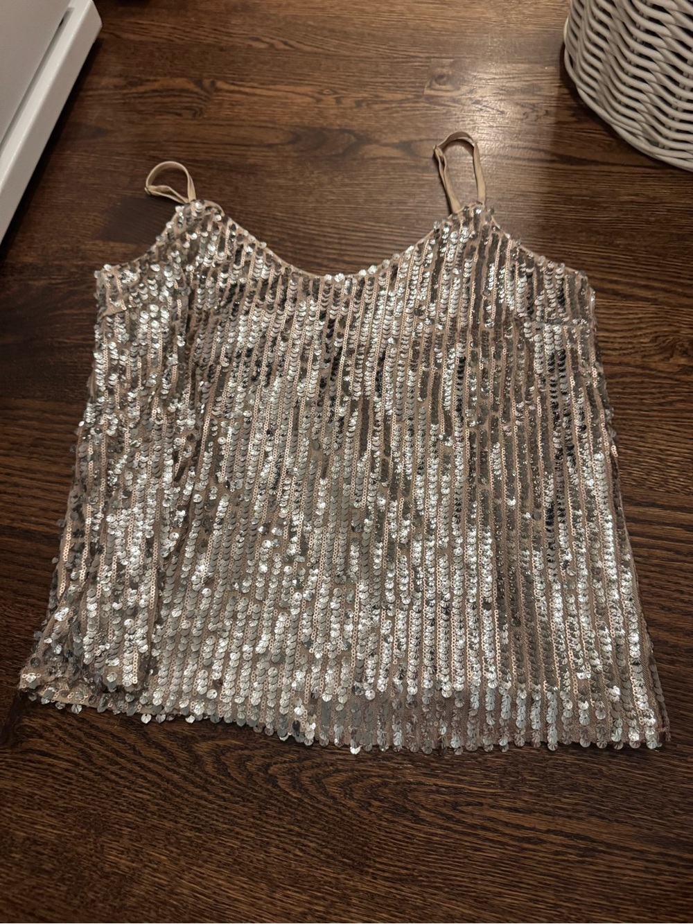 Heartloom Sequined Cami Top - Champagne/Beige